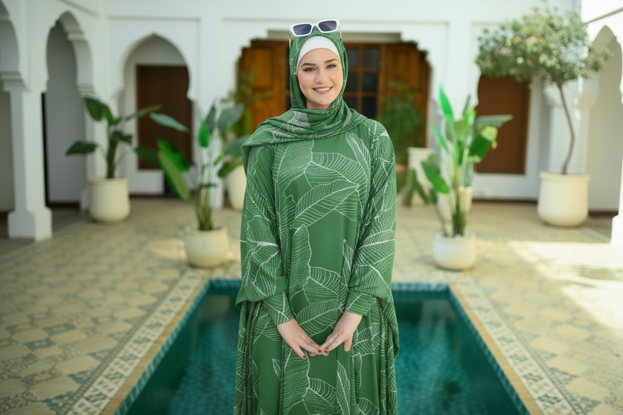 اسدال ملحفة اخضر مشجر  زبدة