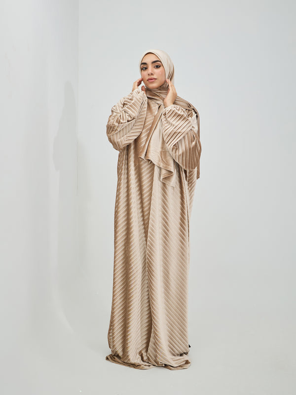 إسدال مليكة قطيفة ساند بيج  بليسيه