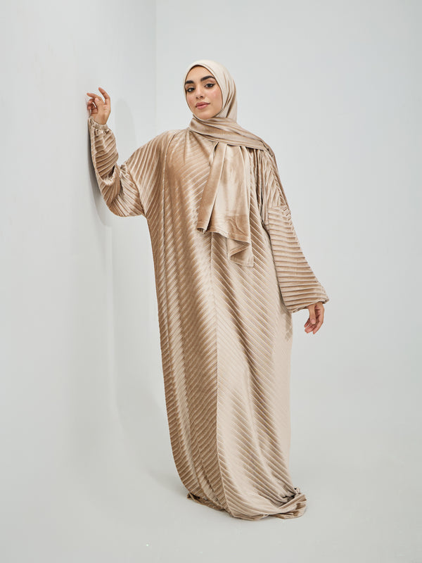 إسدال مليكة قطيفة ساند بيج  بليسيه