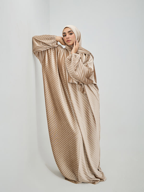 إسدال مليكة قطيفة ساند بيج  بليسيه