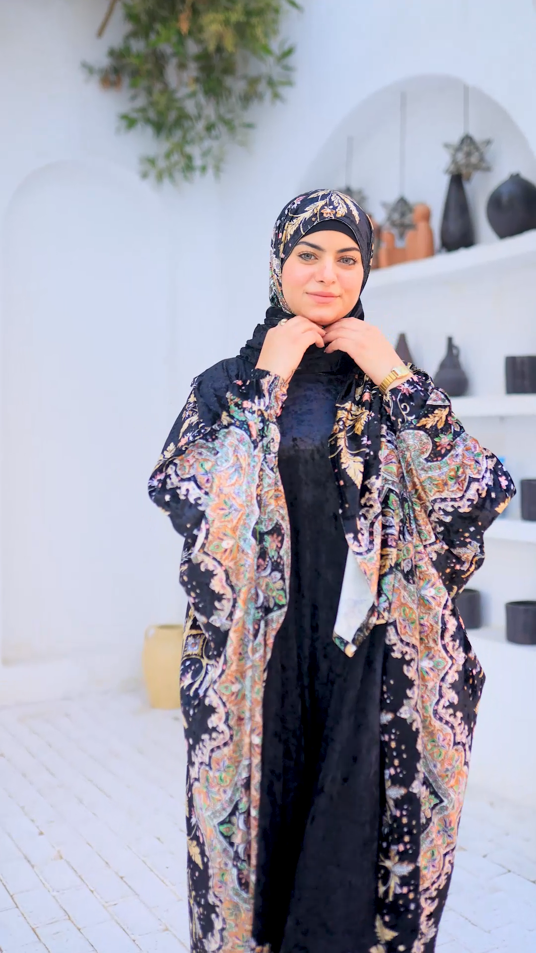 اسدال عباية اسود بطرحة منفصلة