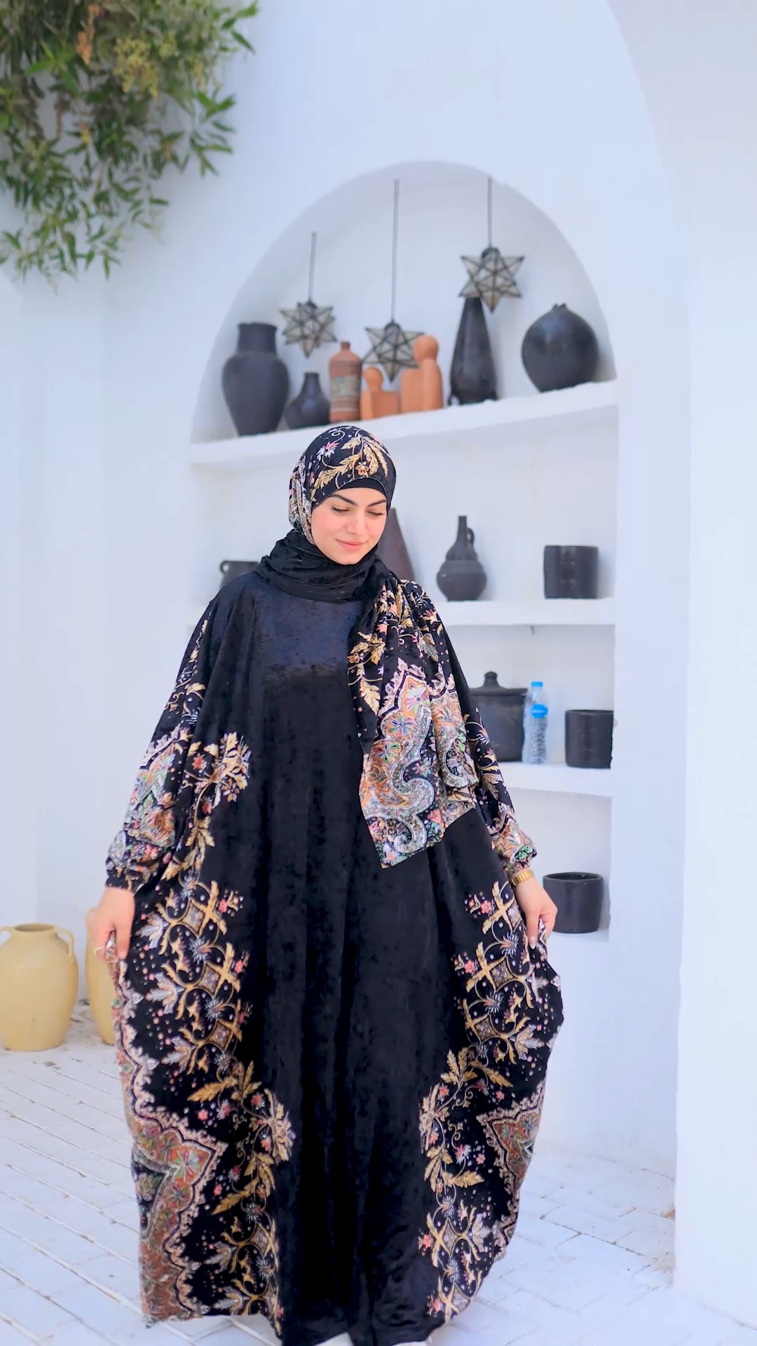 اسدال عباية كحلي  بطرحة منفصلة