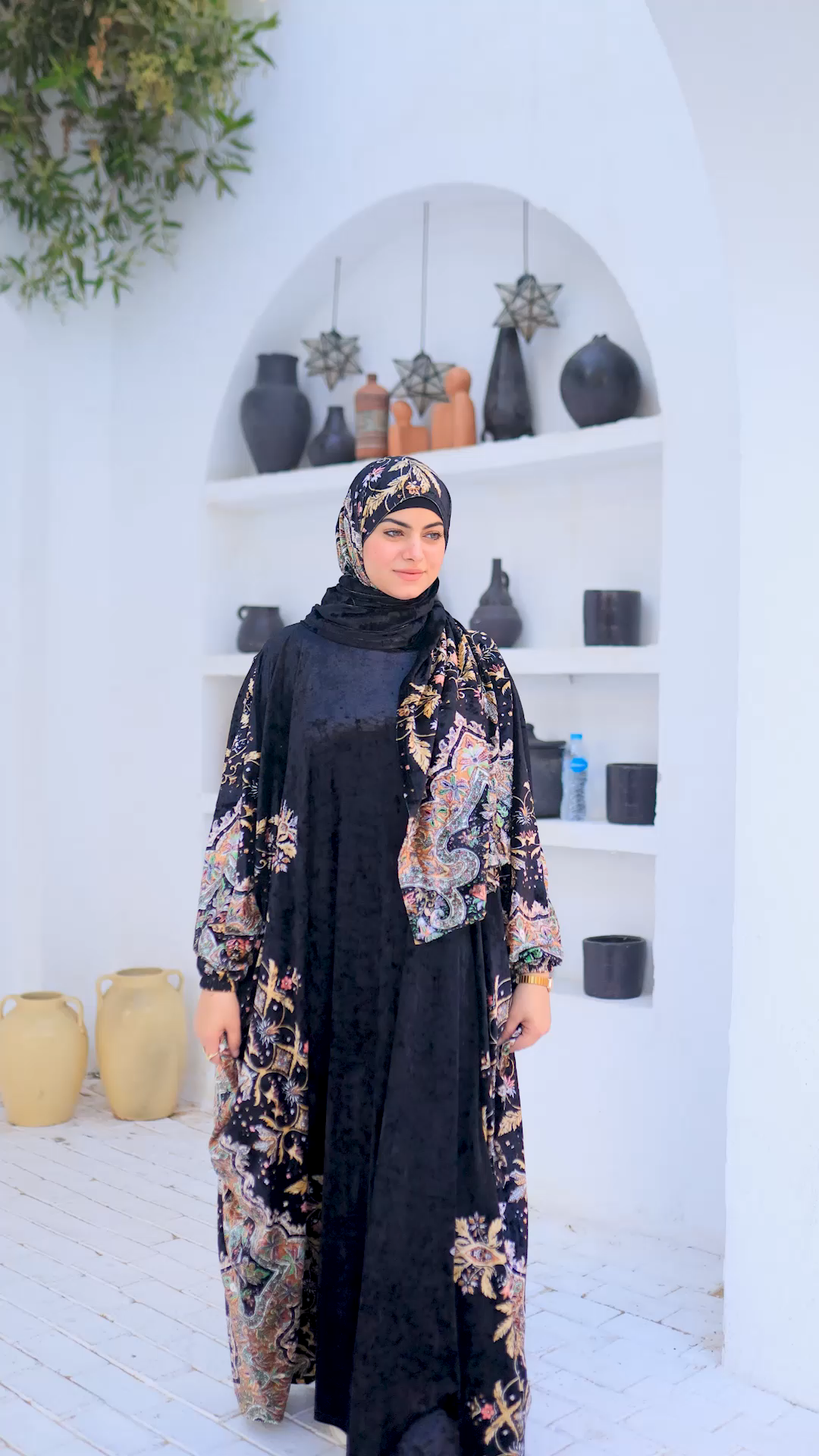 اسدال عباية كحلي  بطرحة منفصلة