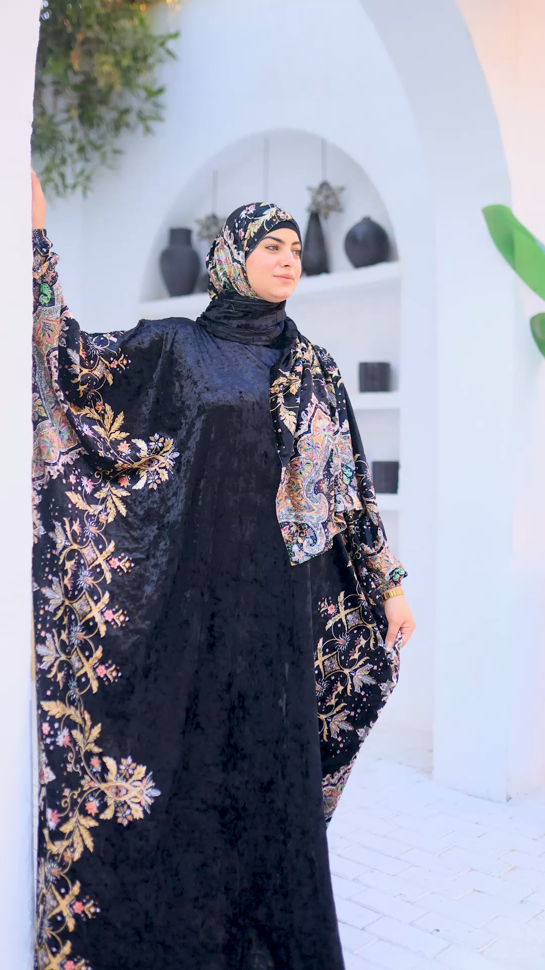 اسدال عباية كحلي  بطرحة منفصلة